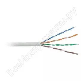 Кабель utp lanmaster 4 пары, кат. 5e, белый, 305м в кат., lan-5eutp-wh