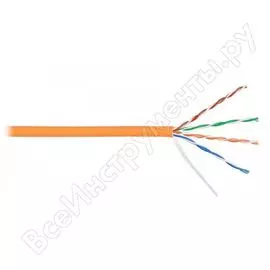 Кабель utp lanmaster 4 пары, кат. 5e, оранжевый, 305м в кат., lan-5eutp-or