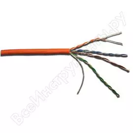 Кабель utp lanmaster 4 пары, кат. 5e, lszh, оранжевый, 305м в кат., lan-5eutp-lszh