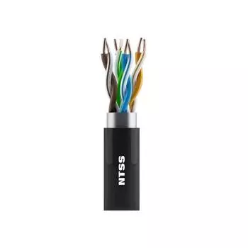 Кабель витая пара NTSS F/UTP 5e 4 пары одножильный 24AWG медь 305м внешний PE черный NTSS-OUT-FTP4-5е-PE-BL