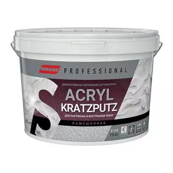 Камешковая декоративная штукатурка PARADE Professional Acryl KRATZPUTZ S110 К 1.5, Лк-00008243