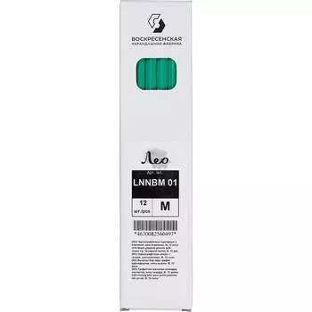 Карандаш Лео М (B), чернографитный, с ластиком, заточенный, "Учись", бирюзовый корпус LNNBM 01 749619