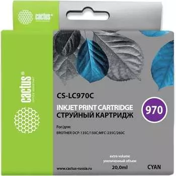 Картридж струйный для Brother DCP-135C/150C/MFC-235C/260C Cactus CS-LC970C 807010