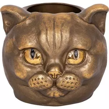 Кашпо для цветов BOGACHO Кот Данди 22723/бронзовый