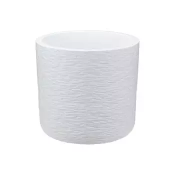 Кашпо IDEA СЛАНЕЦ D380 мм 24л с вставкой, белый М М 3201