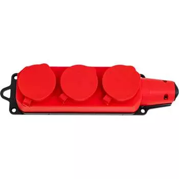 Каучуковая трехместная розетка Smartbuy SBE-16-3-00-Rr