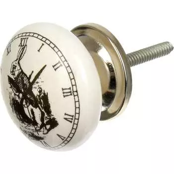 Керамическая ручка для мебели BlumenHaus Часы с кроликом 66239