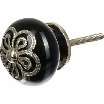 Керамическая ручка для мебели BlumenHaus Антиквариат-серебро 66133