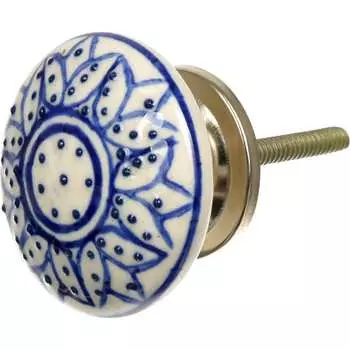 Керамическая ручка для мебели BlumenHaus Гжель 66163