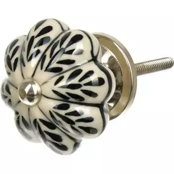 Керамическая ручка для мебели BlumenHaus Черная жемчужина 66199