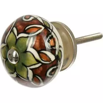 Керамическая ручка для мебели BlumenHaus Индийский узор 66211