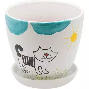 Керамический горшок Вещицы кот BH-08-2