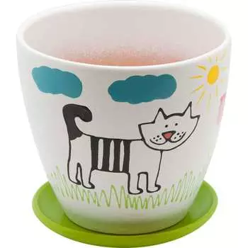 Керамический горшок Вещицы кот BH-08-1