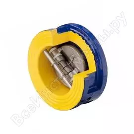 Клапан zetkama обратный, поворотный, чугун, 2 створки, ду80 ру16 межфланцевый, створки чугун 407a080c56 019-1366