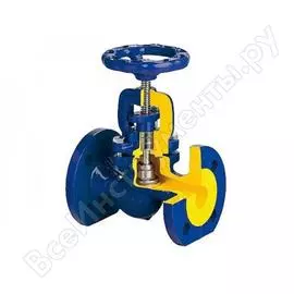 Клапан zetkama запорный, чугун, ду50 ру16, фланцевый 215a050c00 007-6351