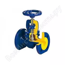 Клапан zetkama запорный, сталь, ду25 ру40, фланцевый 215f025e01 107-3713