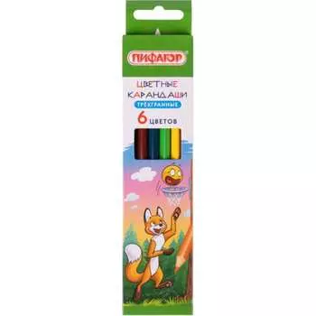 Классические заточенные цветные карандаши Пифагор