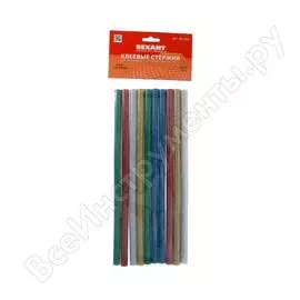 Клеевые стержни d=11,3 мм, l=270 мм, цветные с блестками, 10 шт. rexant 09-1215