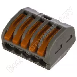 Клеммы квт wago 222-415/996-005, 5х2,5мм2, блистер 5шт 76084