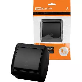 Кнопка звонковая TDM ELECTRIC открытой установки IP44 6А графит "Селигер" SQ1818-0316