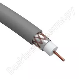 Коаксиальный кабель эра rg6u, 75 ом, cu, нгhf, цвет б0044606