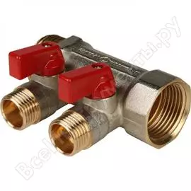 Коллектор с шаровыми кранами stout 1, 2 отвода 1/2 rg008s258gve4n