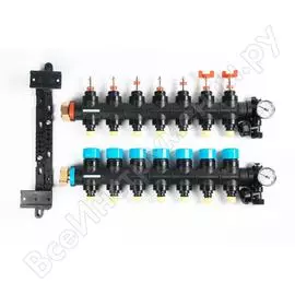 Коллекторная группа с расходомерами federica bugatti fb 1"х3/4" 7 выходов, пластиковый коллектор 2015369