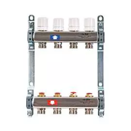 Коллекторная группа uni-fitt 1"х3/4", 4 выхода без концевиков, нержавеющая сталь 451b4304