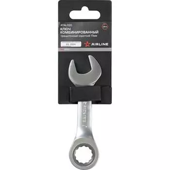 Комбинированный трещоточный короткий ключ Airline 17мм PRO ATAL020