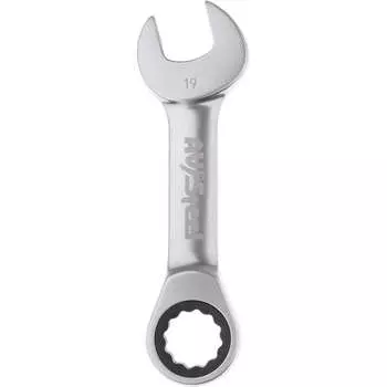 Укороченный трещоточный комбинированный ключ AV Steel AV-315319