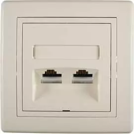 Коммуникационная двойная розетка Aling-conel PRESTIGE 614.99 113220