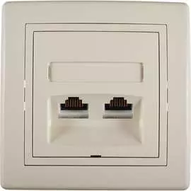 Коммуникационная двойная розетка Aling-conel PRESTIGE 615.99 113221