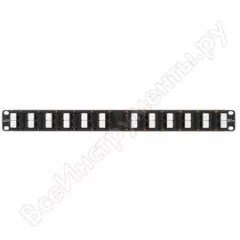 Неэкранированная коммутационная коммутационная панель NIKOMAX NMC-RP24UD2-AN-1U-BK