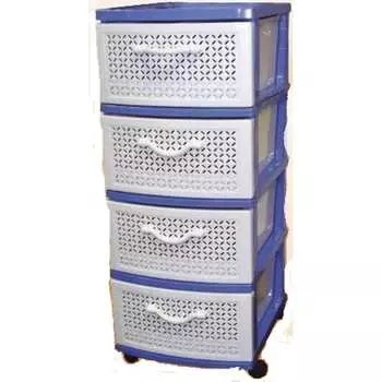 Комод РОССПЛАСТ РОМАШКА 4 ярус голубой В95*Ш38*Г47 522989