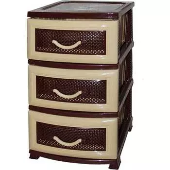 Комод РОССПЛАСТ ДЕЛЬФИН 3 яр. беж/коричневый В75*Ш38*Г47 526271