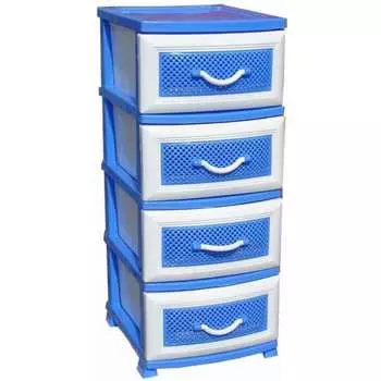 Комод РОССПЛАСТ ДЕЛЬФИН 4 ярус голубой В95*Ш38*Г47 509908