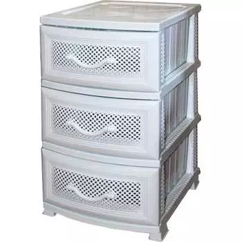 Комод РОССПЛАСТ ДЕЛЬФИН 3 яр. белый В75*Ш38*Г47 526267