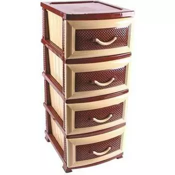 Комод РОССПЛАСТ ДЕЛЬФИН 4 ярус беж/коричневый В95*Ш38*Г47 509791