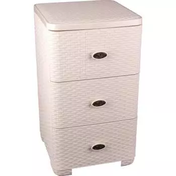 Комод ЗПИ "Альтернатива" Плетенка 3-х секцион. сл.кость М2429