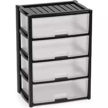 Комод ЗПИ "Альтернатива" Колорит 4-х секцион. широкий чёрный М8763