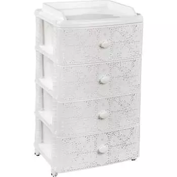 Комод ЗПИ "Альтернатива" Лаура 4-х секцион. широкий белый М6791