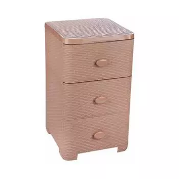 Комод ЗПИ "Альтернатива" Плетенка 3-х секцион. какао М2432