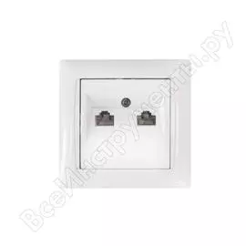 Компьютерная двойная розетка in home rj-45 valenzo 4690612018317