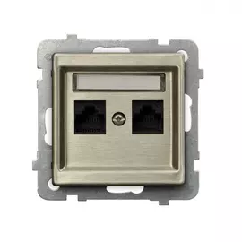 Компьютерная розетка ospel sonata 1-я, категория 5e, rj-45, без рамки, медь gpk-2rm/k/m/44