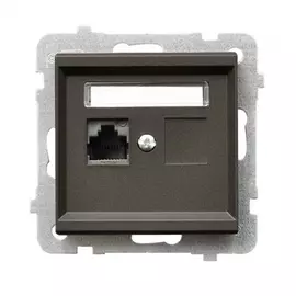 Компьютерная розетка ospel sonata 1-я, категория 5e, rj-45, без рамки, шоколадный металлик gpk-1r/k/m/40