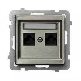 Компьютерная розетка ospel sonata 1-я, категория 5e, rj-45, без рамки, сталь gpk-2rm/k/m/37
