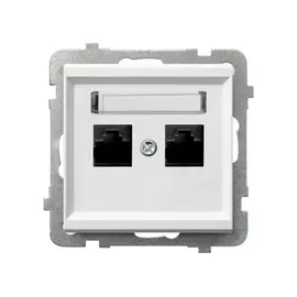Компьютерная розетка ospel sonata 2-я, категория 5e, rj-45, без рамки, белый gpk-2r/k/m/00