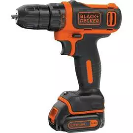 Компактная аккумуляторная дрель-шуруповерт black&amp;decker 10.8в bdcdd12b-qw