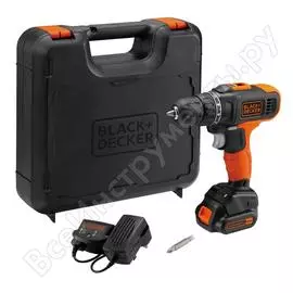 Компактная аккумуляторная дрель-шуруповерт black&amp;decker bcd7122ck-ru