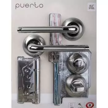 Комплект дверной фурнитуры PUERTO SET 503-08 2070PL 2S SN/NP